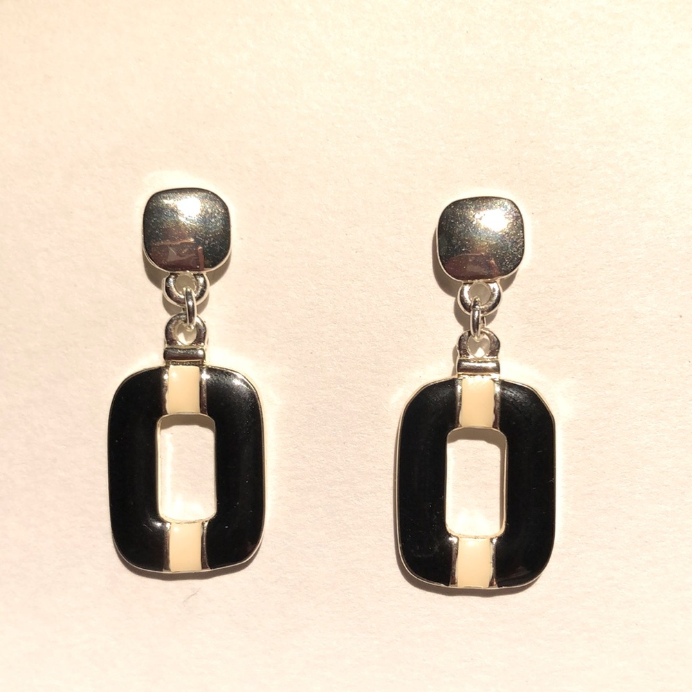 Black and White Earrings